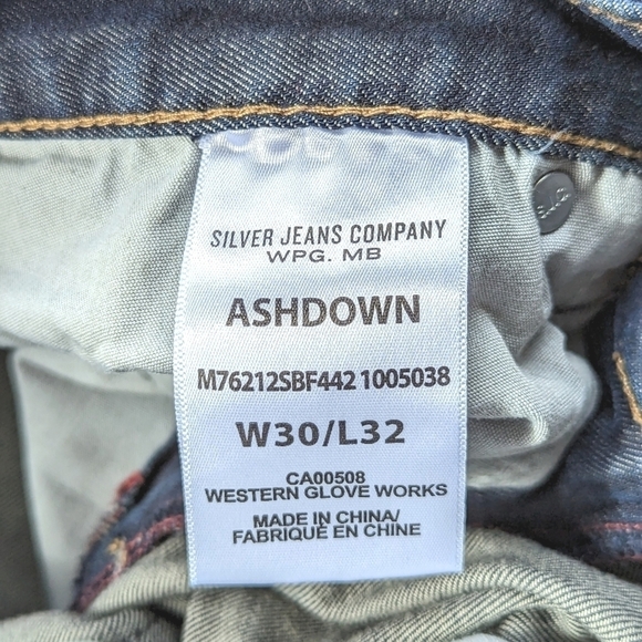 Silver Jeans Co Ashdown Slim Fit Jean in Indigo Size 30 X 32 - Picture 10 of 14